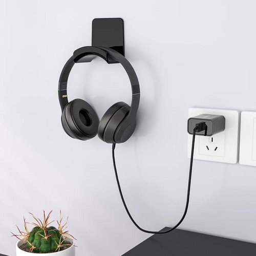 Supporto per cuffie adesivo da parete in plastica appendiabiti sotto scrivania porta cuffie W1Z2 - Foto 4 di 19