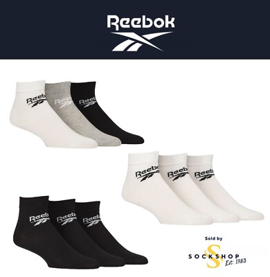 Reebok Söckchen Herren & Damen ''Core'' Baumwolle 3 Paar im Größenbereich von 2,5-12,5