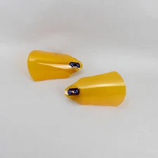 Orange Acrylic Hand Grips Guard Windshield Fits Harley Davidson FLS FXD FLH XL