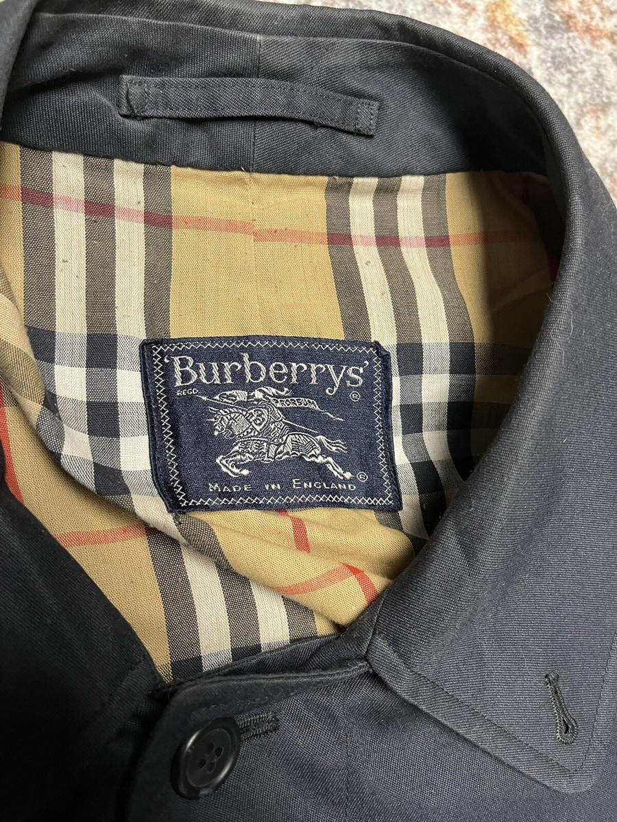 Burberrys Trench Coat Made In England Vintage Nova Check REG Burberrys Trench Coat Made In England Vintage Nova Check REG