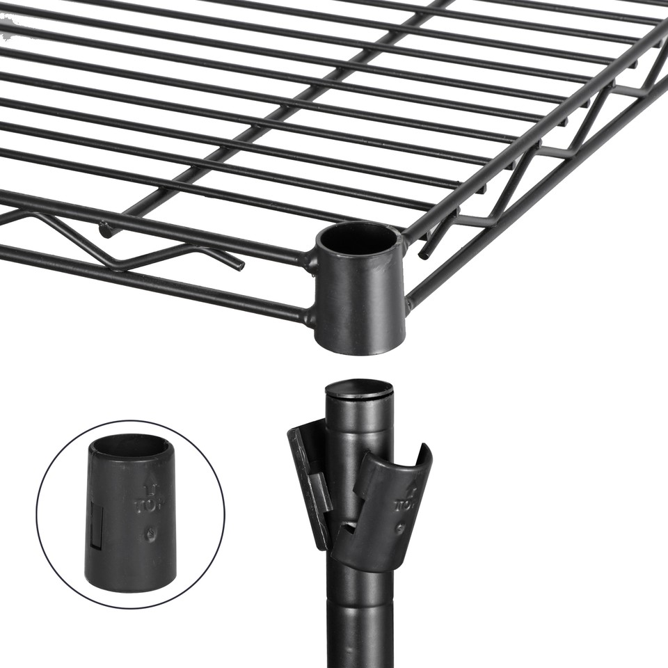 3/4/5-Tier Metal Wire Rack Shelving Unit Kitchen Garage Rack Heavy Duty ...