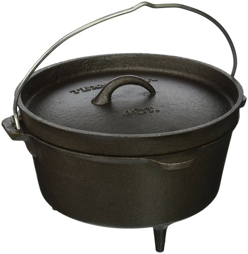 Horno Holandes De Hierro Fundido Con Patas, Tapa, Asas Dobles Y Alambre De  F | eBay