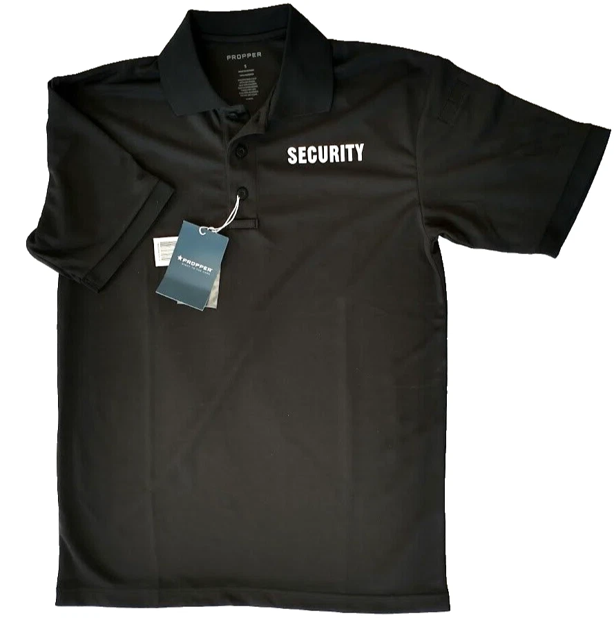 Uniforme de seguridad Propper para hombre pequeño manga corta Dri Fit polo negro Foto 2 de 4