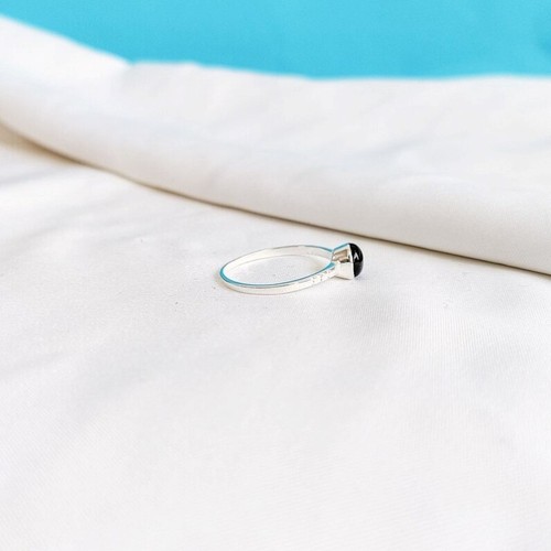 Bague Argent 925/1000 Avec Onyx Noir, Taille 49, Neuve Avec étiquettes
