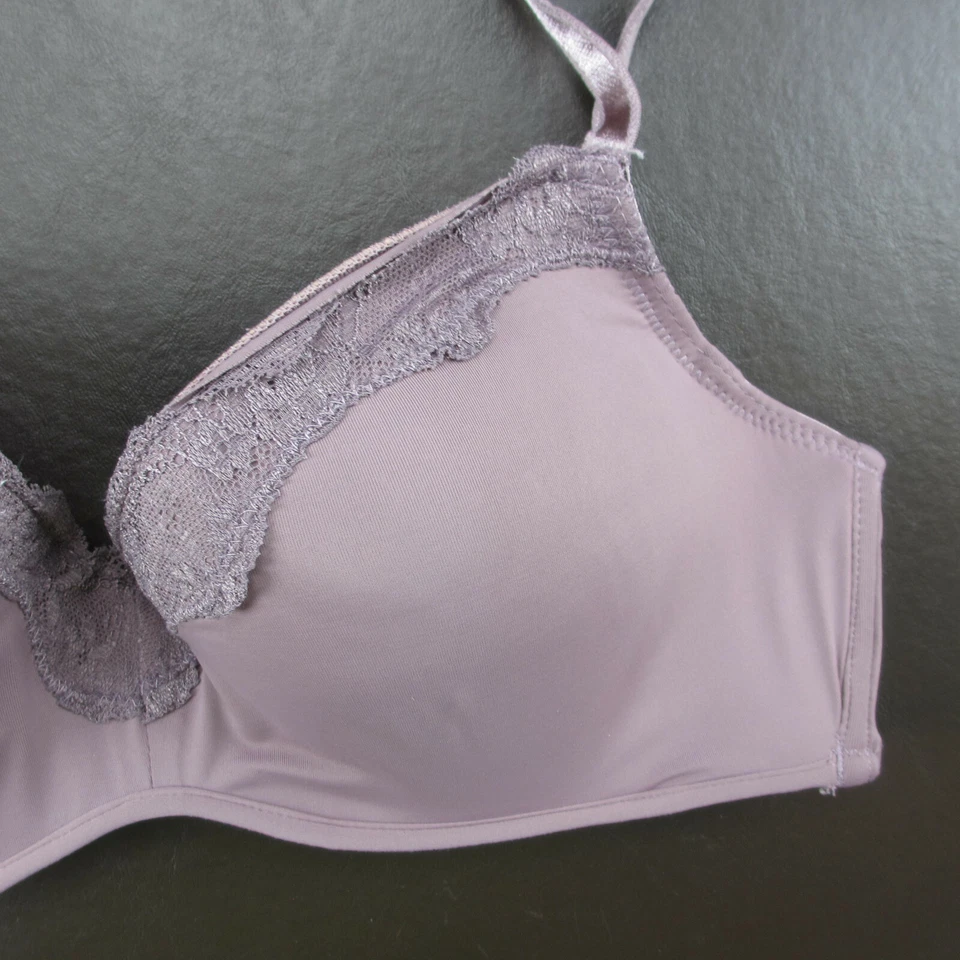 Sujetador Jessica Simpson 36C púrpura encaje acolchado con aros cierre ajustable trasero Foto 4 de 4