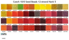 Czech 10/0 Preciosa Rocaille Glass Seed Beads 12-strand Hanks 5