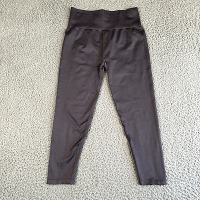 Fabletics Leggings Women's Large Gray Seamless High Waisted 7/8 Activewear New