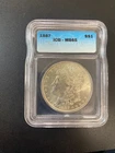 1887 P MORGAN DOLLAR ICG MS-65 - UNCIRCULATED - LUSTER - CERTIFIED SLAB - $1