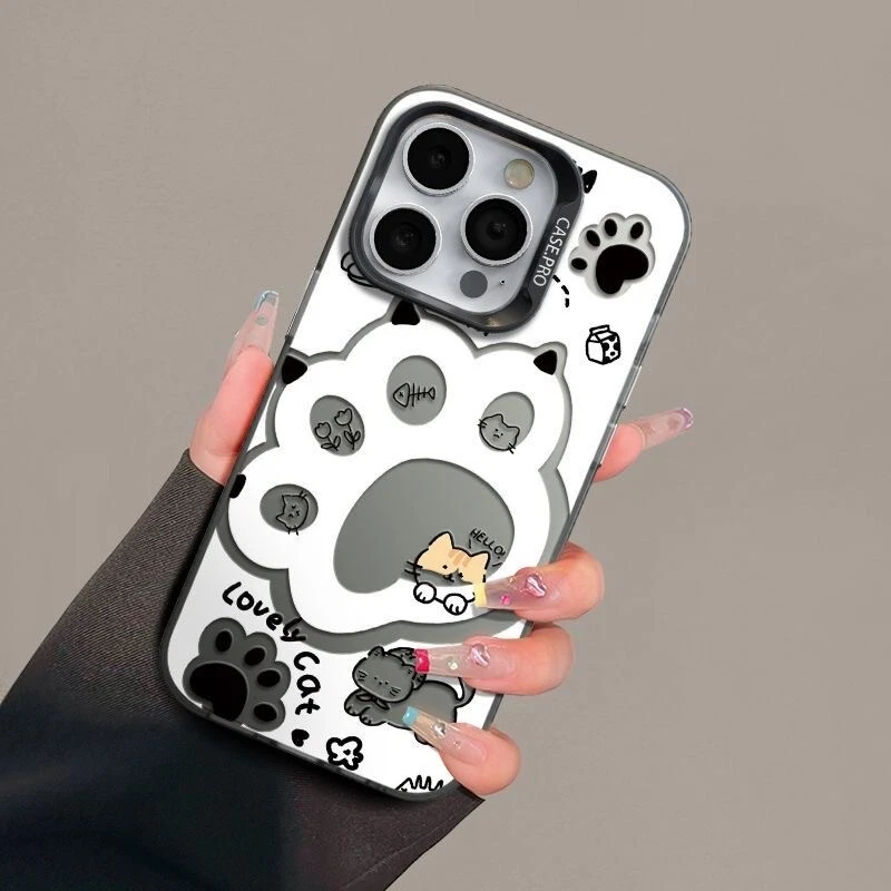 Case For iPhone 15 14 11 12 13 Pro Max XR XS 8 Cute Cat Paw Pattern Phone Cover - Image 4 of 4