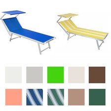 Lettino Prendisole SALENTO, Pieghevole In Alluminio Con Tettuccio