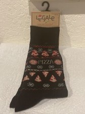 PIZZA SOCKS  Le Gale  Pizza On Earth  Holiday Novelty Crew Socks- new in pkg