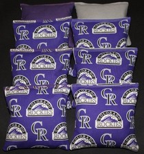 CORNHOLE BEANBAGS made w COLORADO ROCKIES Fabric ACA Reg Bags