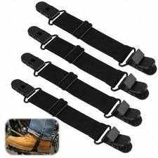 4 Pcs Adjustable Boot Straps for Cowboy Boots, Durable 20cm x 2.5cm, Black