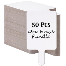 Seajan 50 Pieces Dry Erase Answer Paddles Auction Paddles with Numbers White ...