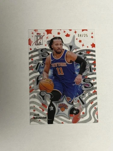 2025–26 Topps Signature Class Jalen Brunson Star Cast Silver Wave Clear #/25