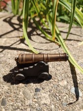 Miniature cannon cast iron base brass gun
