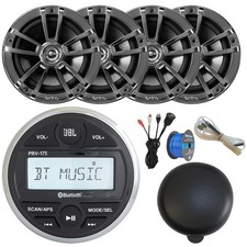 JBL PRV-175 Marine Gauge Receiver With Cover, 4x 6.5" 225W Speakers, Antenna