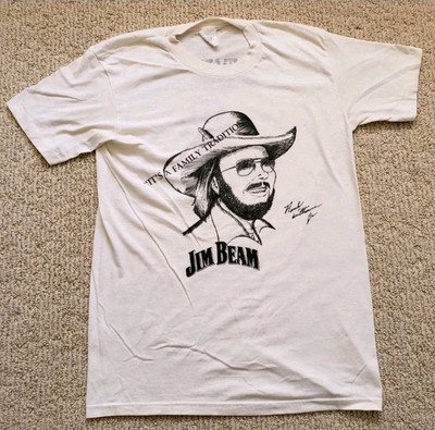  Vtg 80s Jim Beam Drinkers Love Hank Williams Jr Jim T-Shirt Country Music