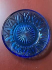 Vtg Hazel-Atlas? Cobalt Blue 5" Trinket Dish Cut Glass Depression-Era