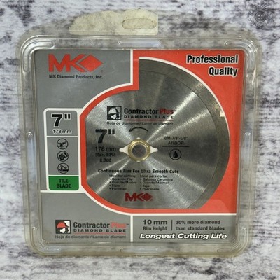 MK Diamond 7'' Contractor Plus Continuous Rim Tile Blade 167008 Ceramic Granite
