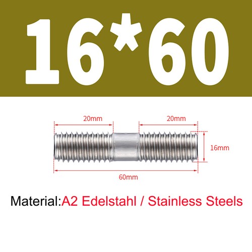 M16X3-250 Double End Threaded Studs Bar Rod Bolts Screws Stainless Steel A2 304 - Picture 8 of 26