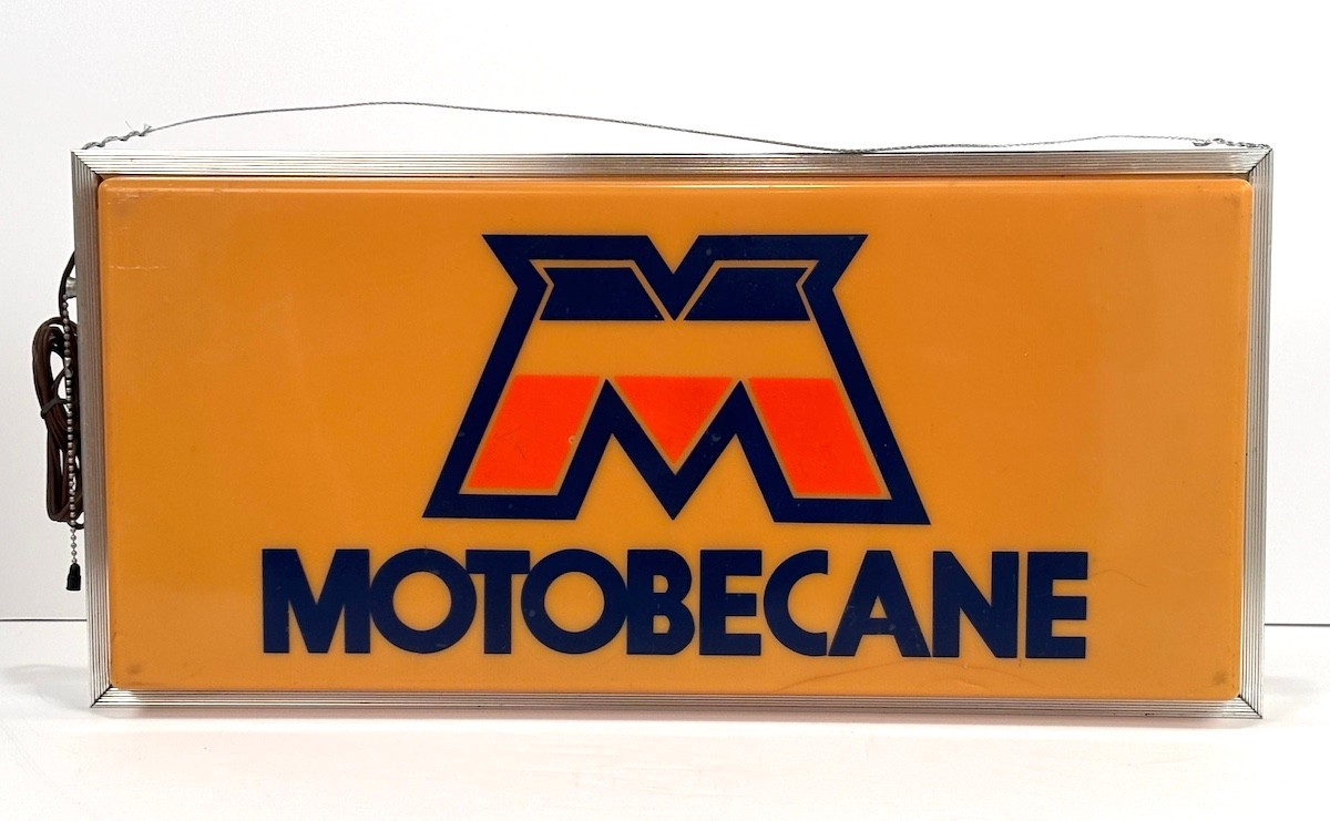 Motobecane Illuminated Bike/Moped Shop Sign 1970s Vintage