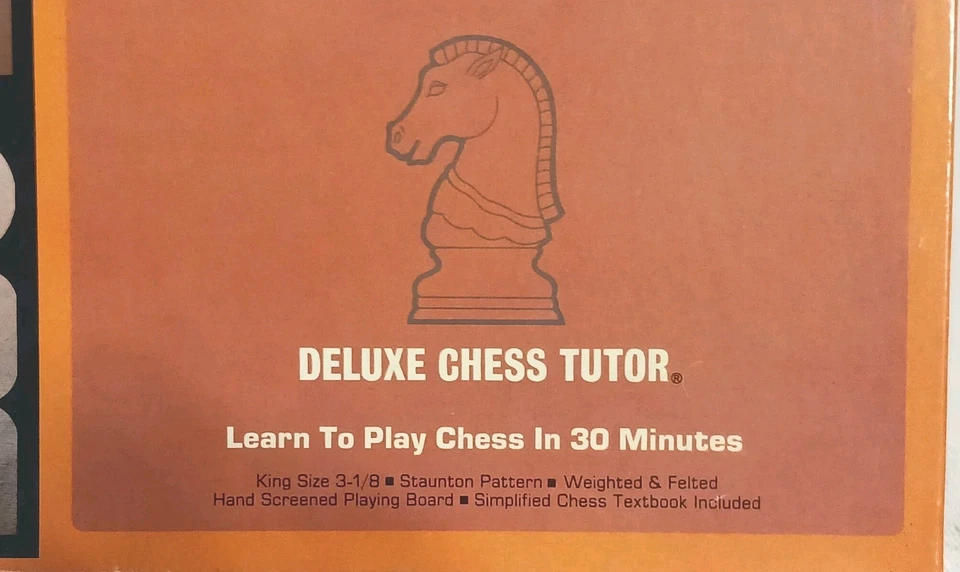 Lowe "Tutor de Ajedrez de Lujo" Blanco y Negro Piezas de Ajedrez y Tablero Caja Original De Colección Foto 4 de 4