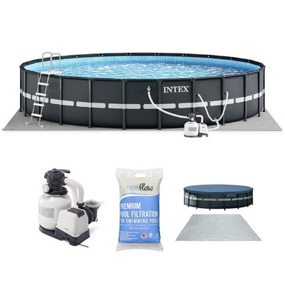 Intex Ultra XTR Frame 24'x52'' Above Ground Pool and OptiFlow Premium Filter Sand