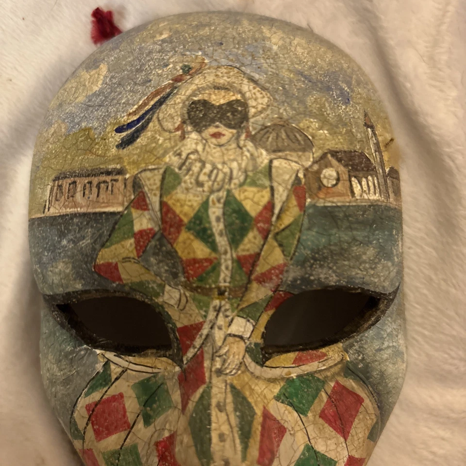 Ceramic Hand Made /painted Signed Jester Mask - Image 2 of 4