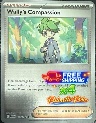 X4 Wally's Compassion [Reverse Holo] 132 NM  Mega Evolution Playset