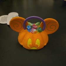 2014 Disney Mickey Mouse Pumpkin Trick or Treat Light-Up Ear Hat Ornament NWT
