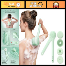 Cepillo Corporal Eléctrico Impermeable con Doble Mango y 3 Cabezales - Ducha Exfoliante S