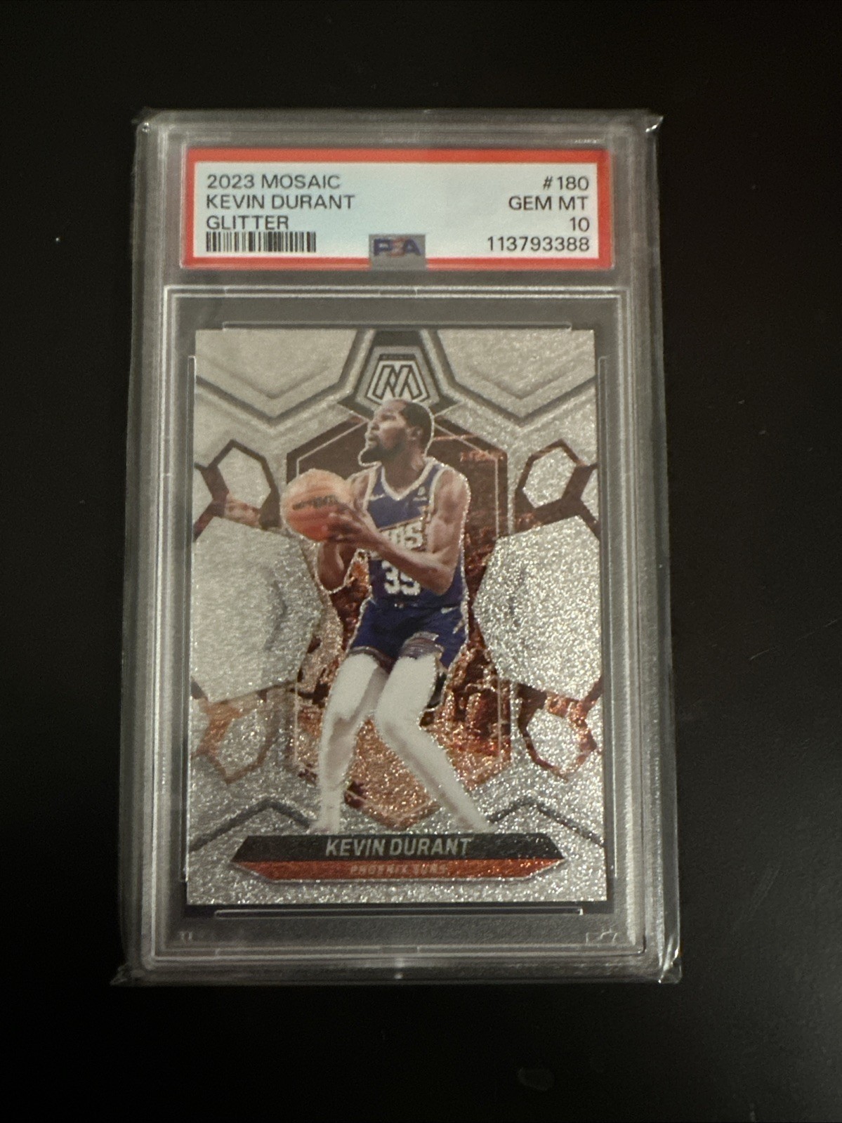 2023 Panini Mosaic - Kevin Durant #180 Glitter Mosaic Prizm PSA 10