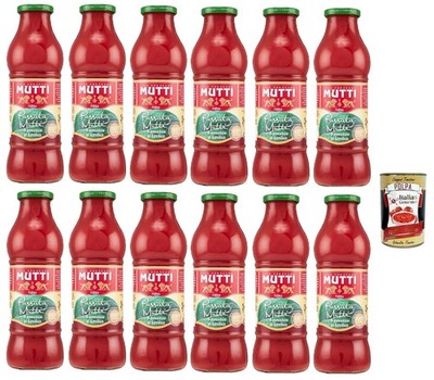 Mutti Passata di Pomodoro, Tomatensauce, 12 Flaschenx700g,e Tomaten+Polpa 400g