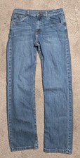 Wrangler Boys Classic Straight Jeans Size 16 Regular Adjustable Waist Stretch
