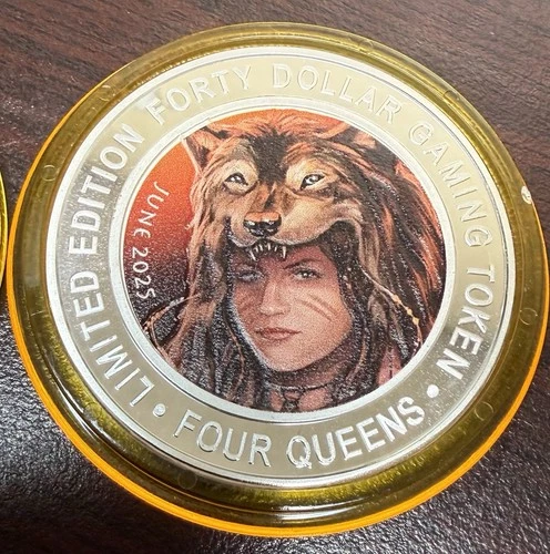 Four Queens 2025 Yellow Cap Silver Strike  .999 1.5oz Fine $40 token Limited A6