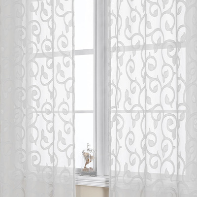 OWENIE Furman Sheer White Curtains 84 Inches Long for Bedroom Living Room 2 Pane