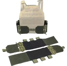 Grn/Blk Tactical Quick Release Buckle Elastic Mag Holder Cummerbund Strap Vest