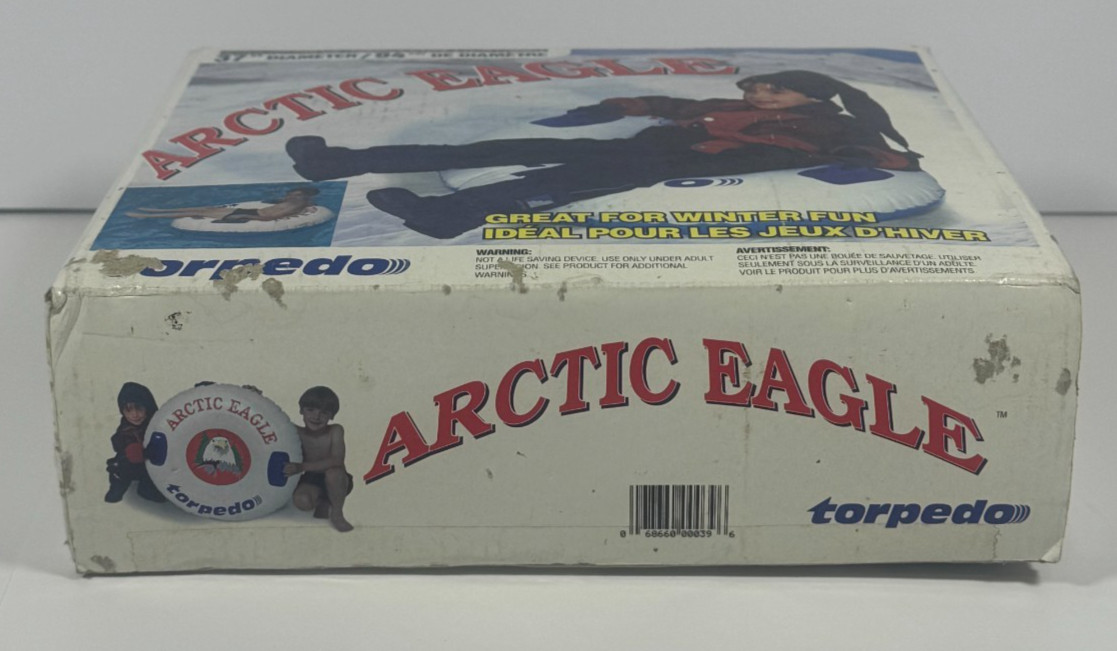 Vintage Torpedo Arctic Eagle 37” Diameter Pool Float Snow Tube 1988 RARE NIB NOS