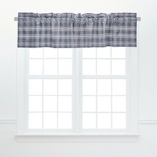 Max Plaid Navy Blue Valance Collection
