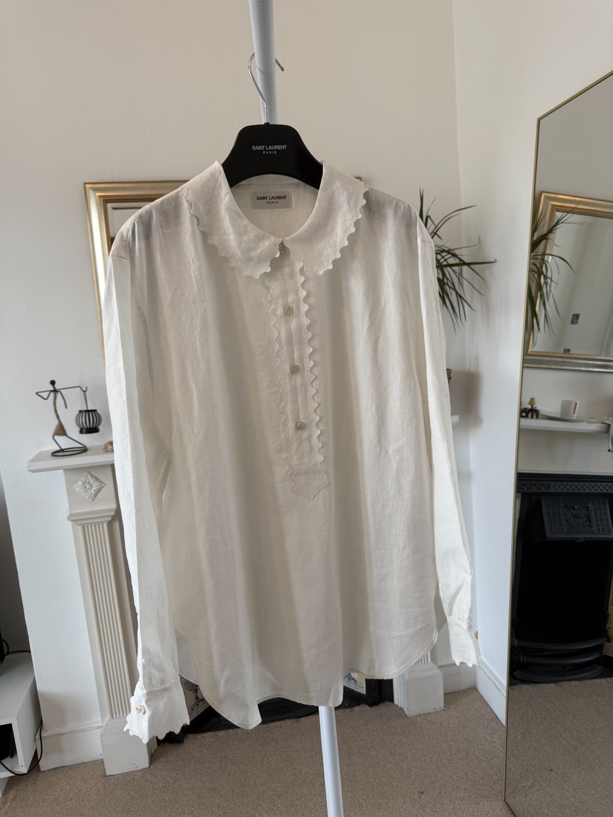 Saint Laurent Tunica Bordure Camicia di Lino