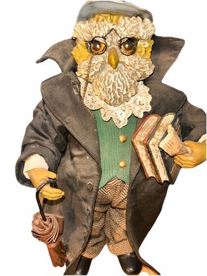Mr. Owl Professor Figure 12.5  Resin&Cloth Mache Clothes. Folkraft 1989