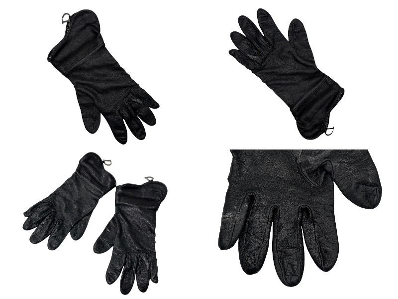 Christian Dior Trotter Line Gloves Canvas Jeepskin D Charm Navy Black Auth Used thumbnail 2