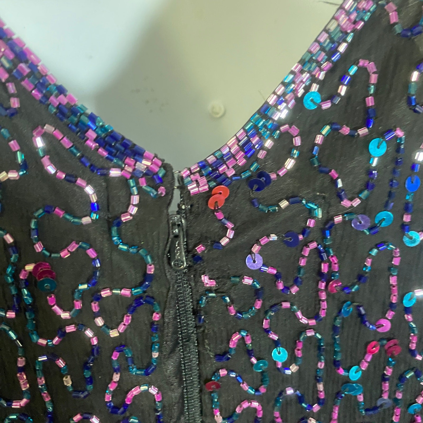 Vintage Carina by Barry Lee Fully Beaded Sequin Gown Formal Dress Sz 3X VTG thumbnail 9