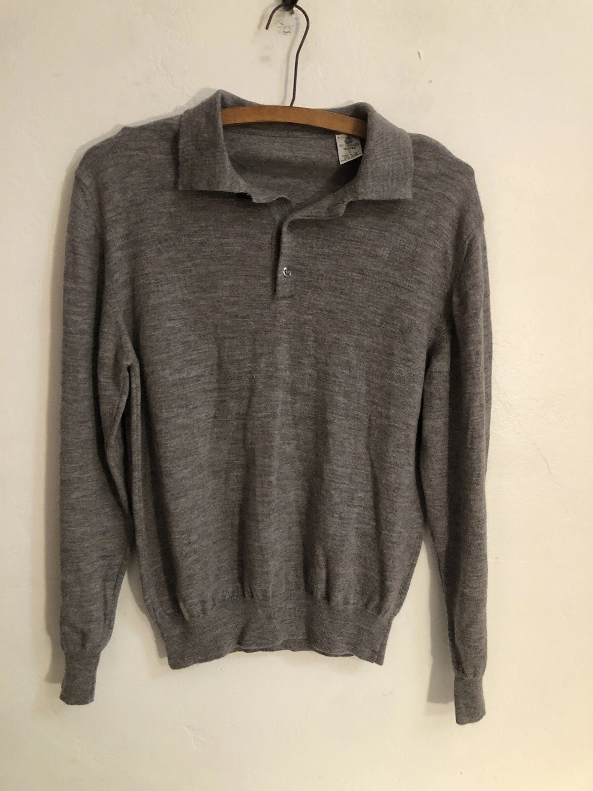 Sweater Gray 100% Wool Sweater Made in ITALY Size L