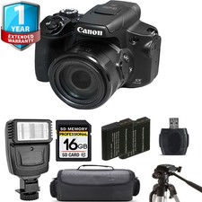 Canon PowerShot SX70 HS Digital Camera  Extra Battery  Flash  1 Yr Warranty