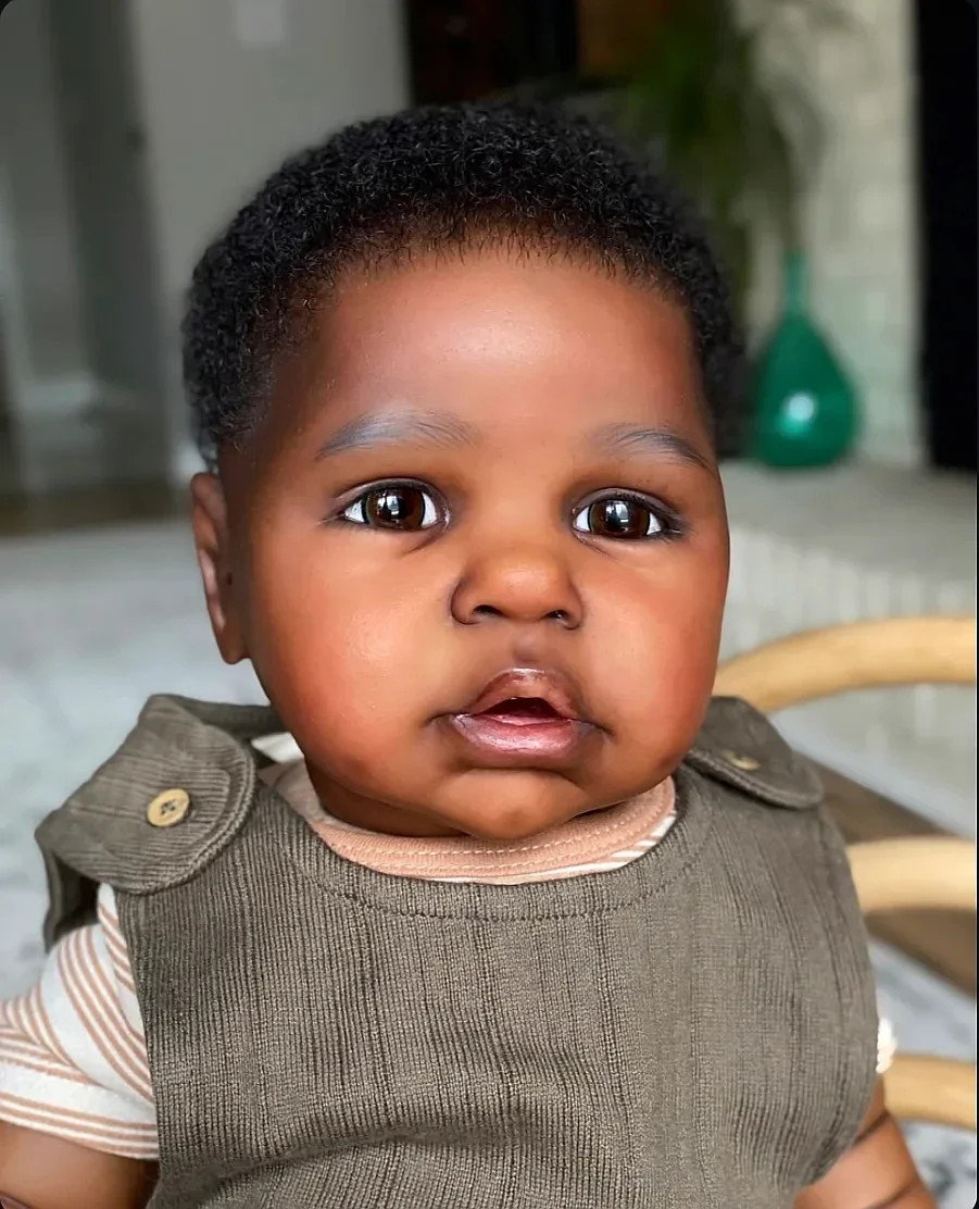 26" Lifelike Reborn Baby Doll Rooted Hair Toddler African Bo