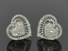 2.50 Carat Round Cut Moissanite Stud Earrings 14K White Gold Plated