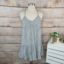 Aerie Dress XS Striped Black White Halter Sundress Sleeveless Casual
