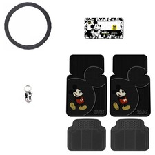 Mickey Mouse Car Truck Floor Mats License Frame Covers Steer Cover Key Chain Tag Mickey Mouse Car Truck Floor Mats License Frame Covers Steer Cover Key Chain Tag